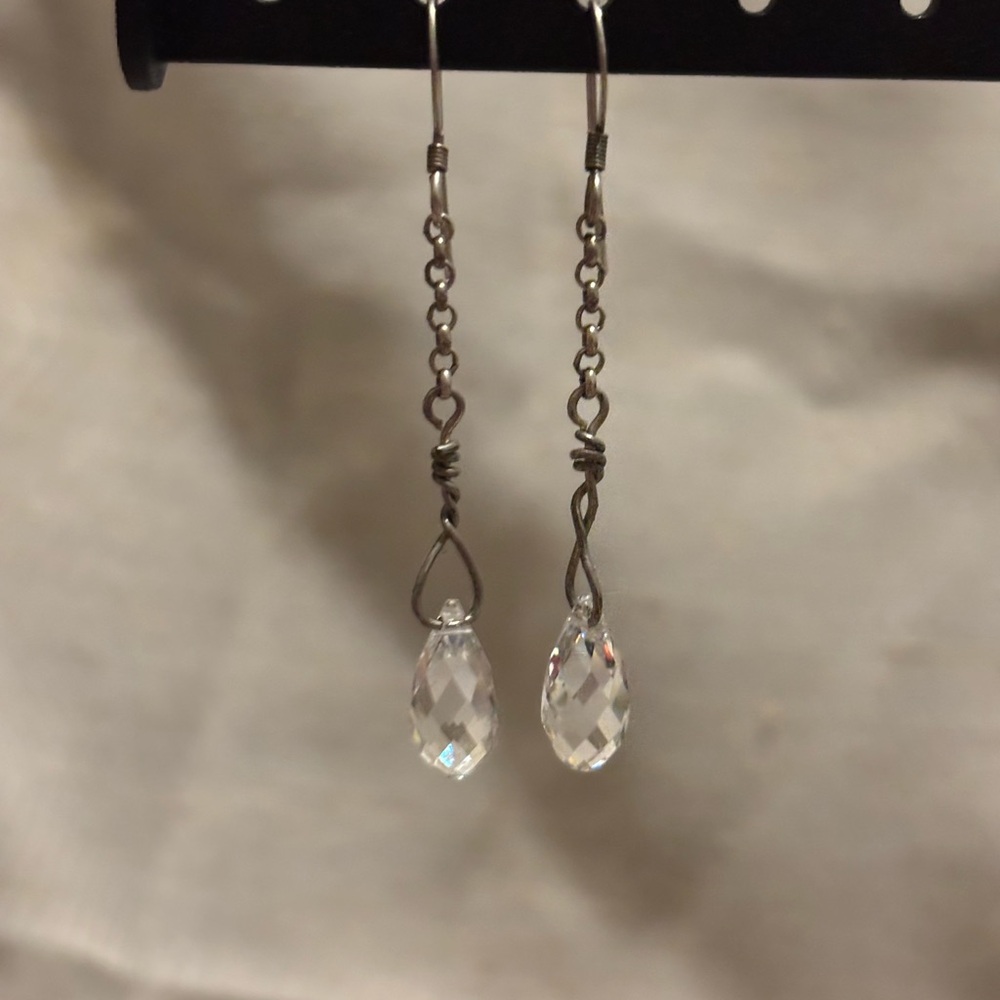 925 Crystal drop earrings